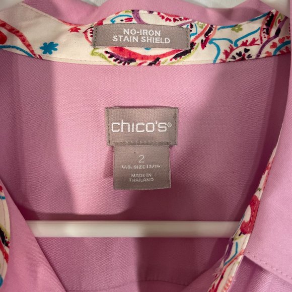 Chico's button up 3/4 sleeves no iron, with stain shield - Picture 7 of 10